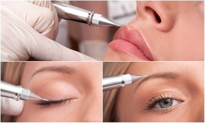 Permanent make-up of eyebrows, eyeliner and lips